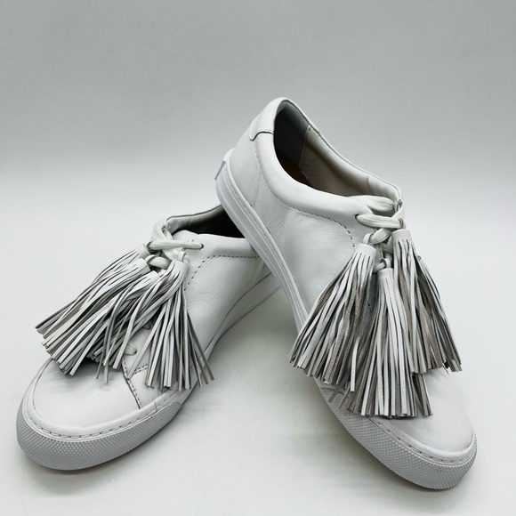 LOEFFLER RANDALL WOMEN’S WHITE LEATHER LACE UP SNEAKERS SIZE 7.5 NWOT - Picture 11 of 11